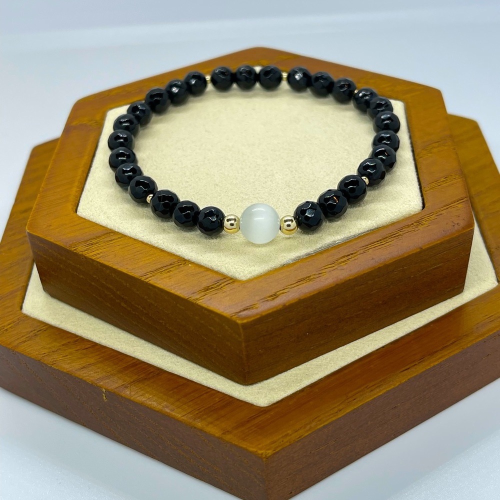 Onyx & Selenite Bracelet